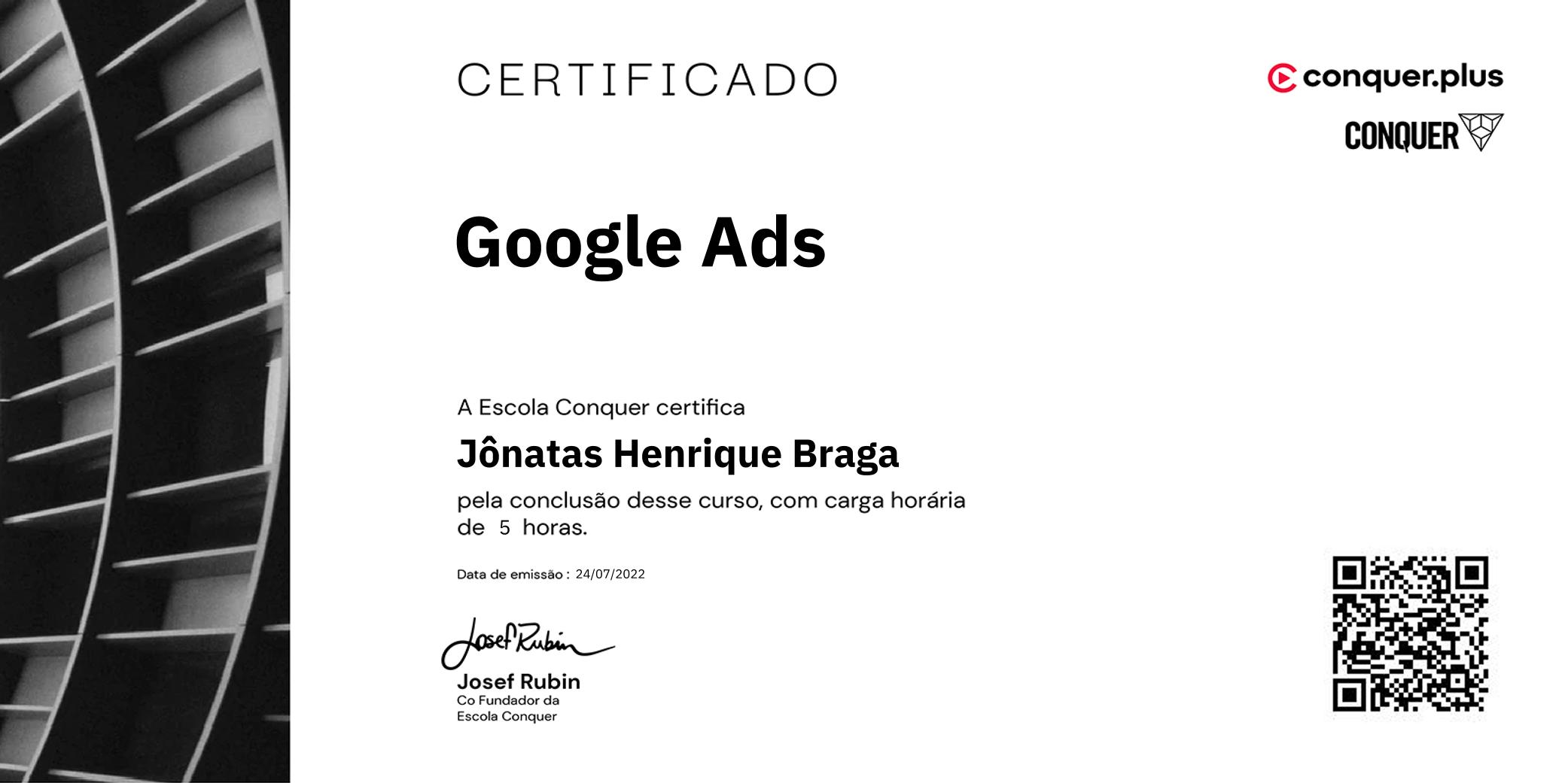 Certificado de Google Ads
